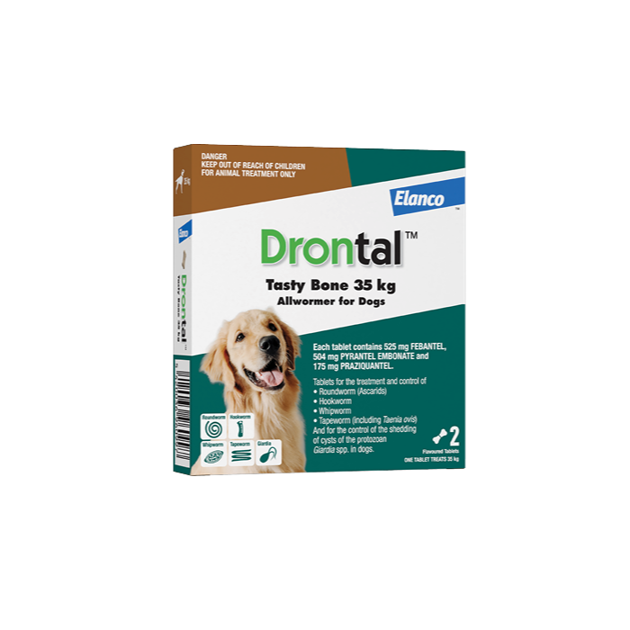 Drontal Tasty All Wormer for Dogs 35kg - 2 Pack