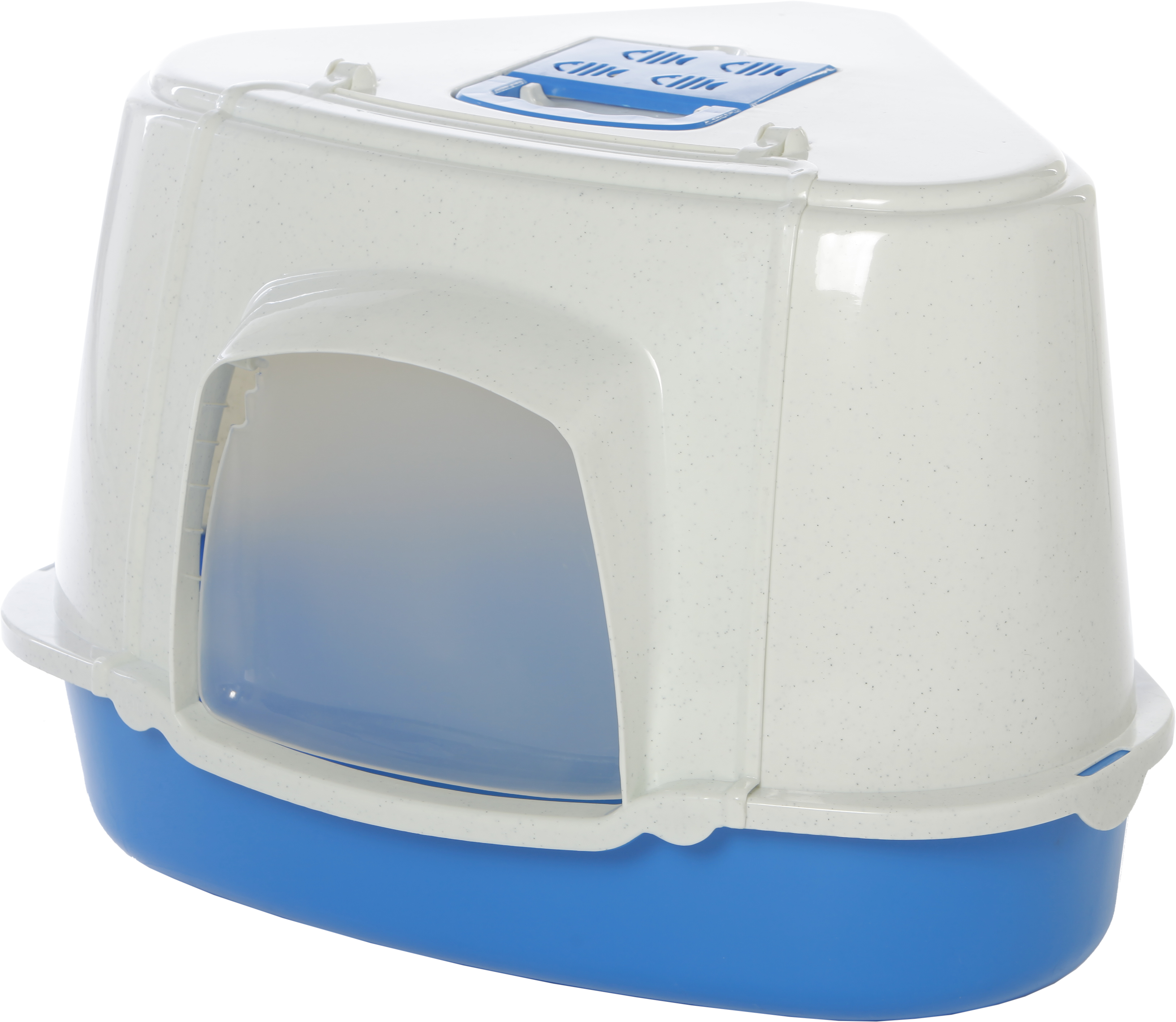 corner covered litter box