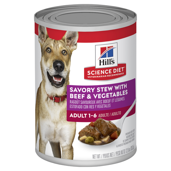 Science Diet Canine Adult Savory Stew Beef & Veg Canned