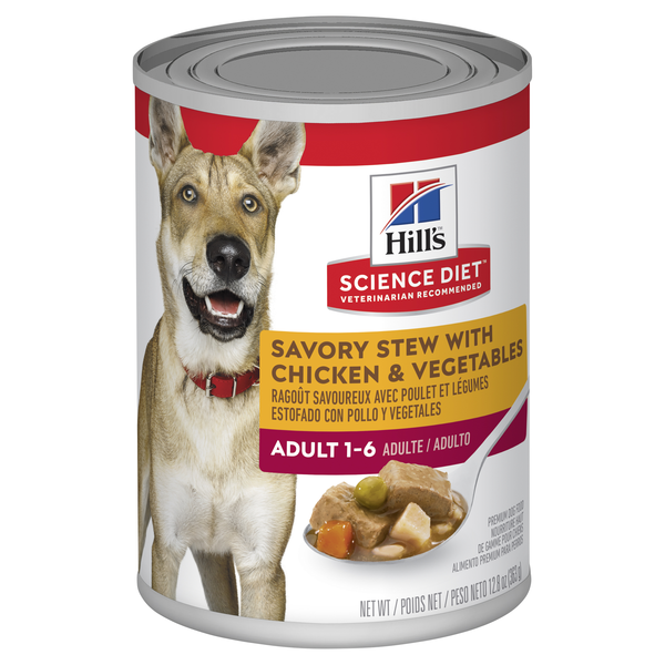 Science Diet Canine Adult Savory Stew Chick & Veg Canned