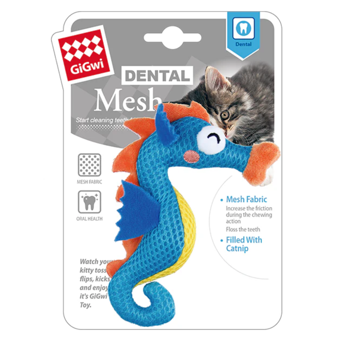 GiGwi Dental Mesh Catnip Toy - Seahorse 