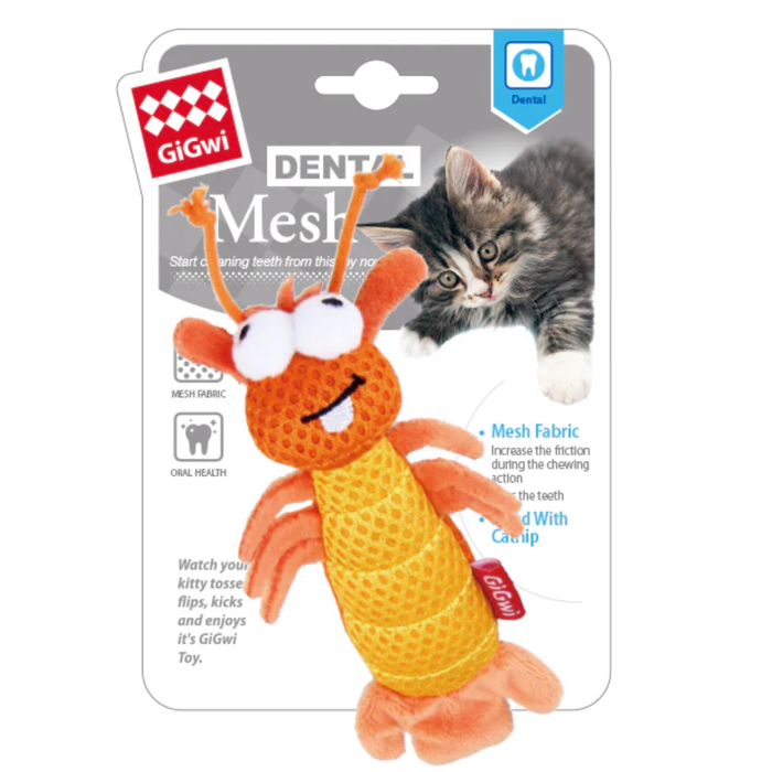 Gigwi Dental Mesh Catnip Toy - Shrimp 