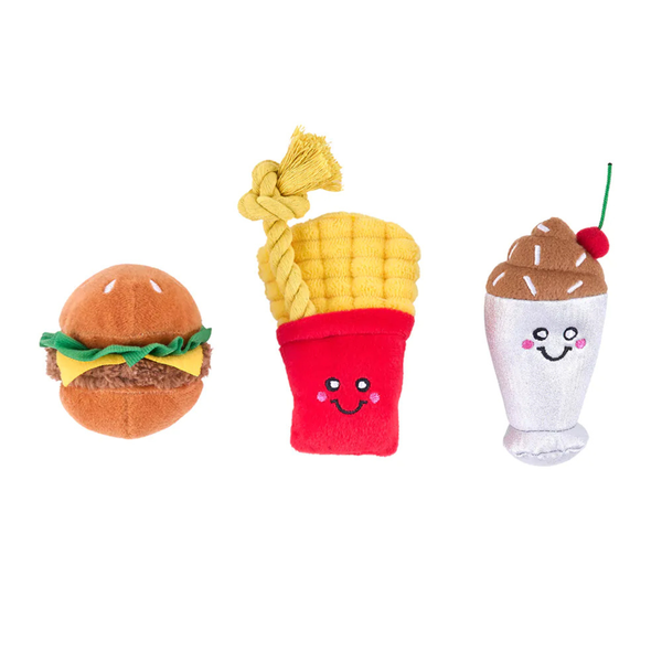 ZippyPaws Miniz 3-Pack - Fast Foods