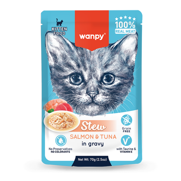Wanpy Kitten Pouch - Salmon & Tuna Stew