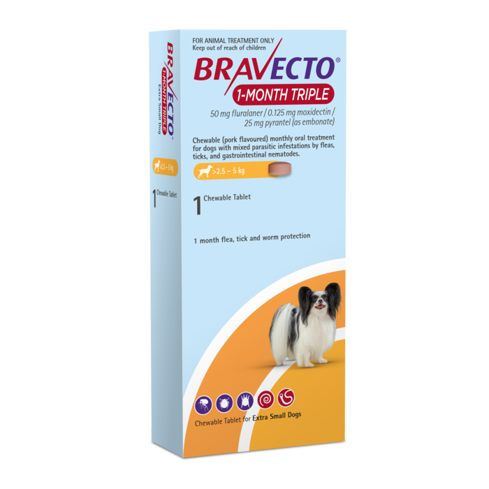 Bravecto 1 Month Triple - XS Dog 