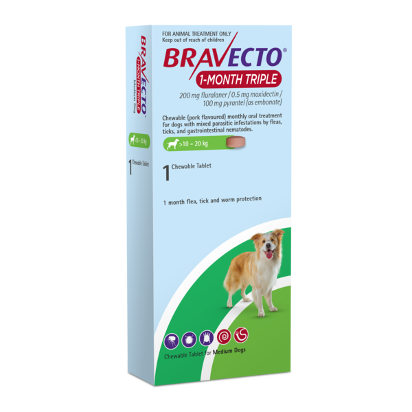 Bravecto 1 Month Triple - Medium Dog 