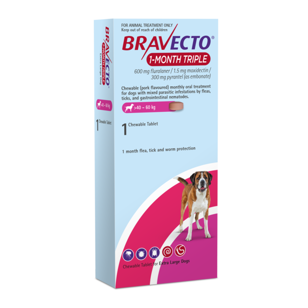 Bravecto 1 Month Triple - XL Dog 