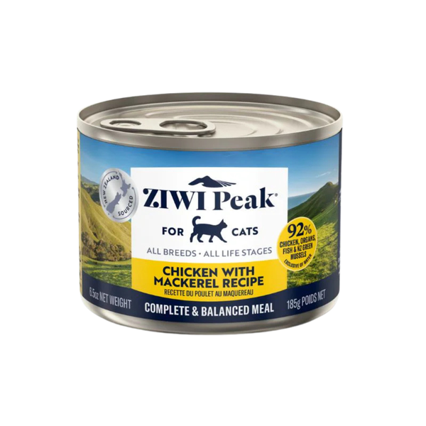 Ziwi Peak Canned Chicken & Mackerel Cat Food - 185g