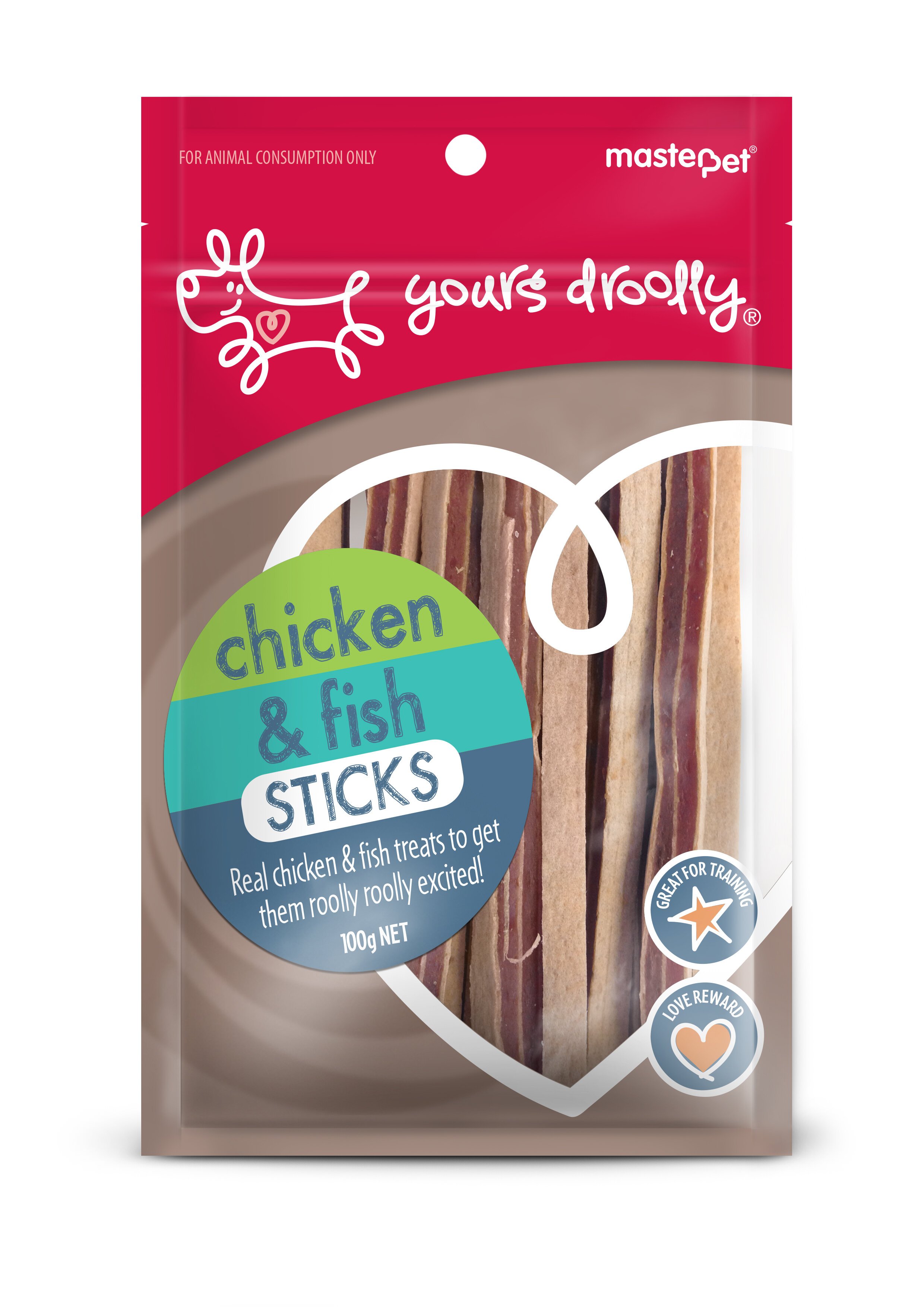Chicken & Fish Sticks 100g Dog Treats NZ Pet.kiwi Yours Droolly