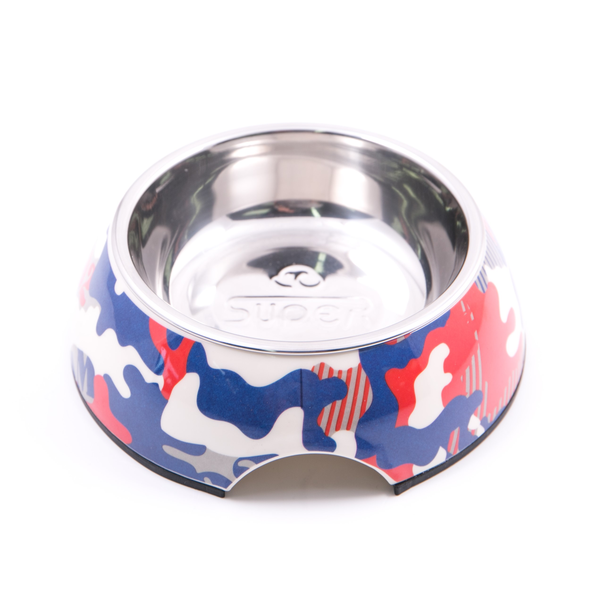 Blue and Red Camo Bowl