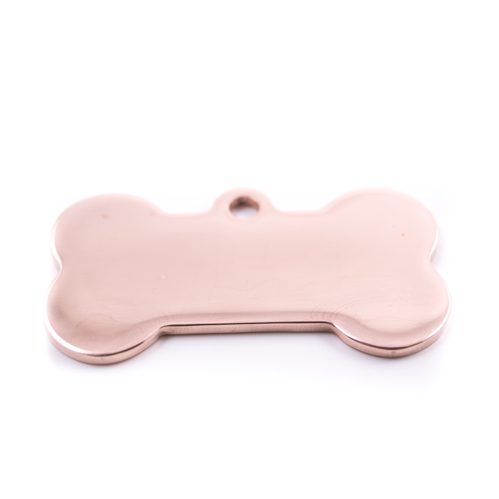 Pet.kiwi Stainless Steel ID Tag - Rose Gold Bone