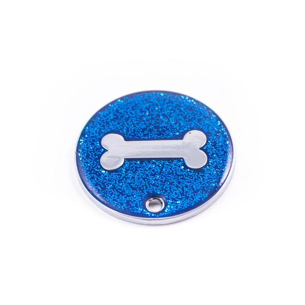 Pet.kiwi ID Tag - Blue Glitter Bone