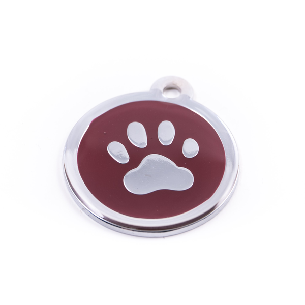 Pet.kiwi ID Tag - Maroon Paw Print