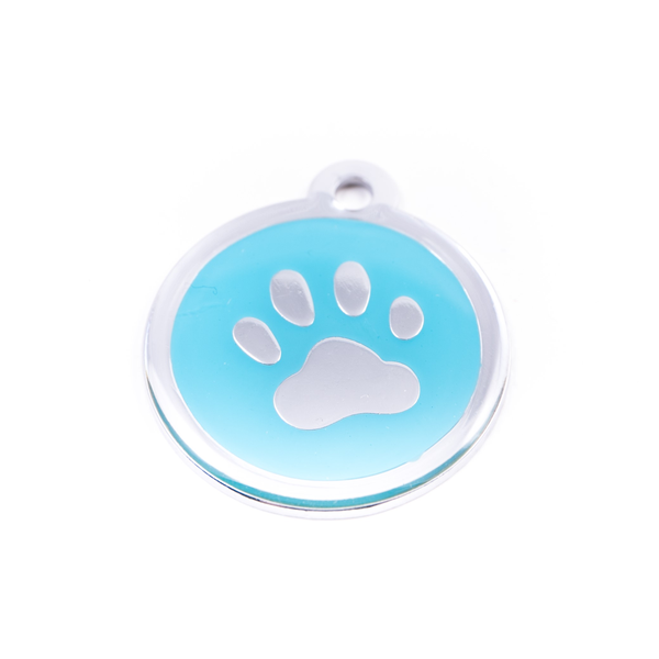 Pet.kiwi ID Tag - Cyan Paw Print