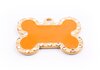 Pet.kiwi ID Tag - Orange Bone with Diamantes