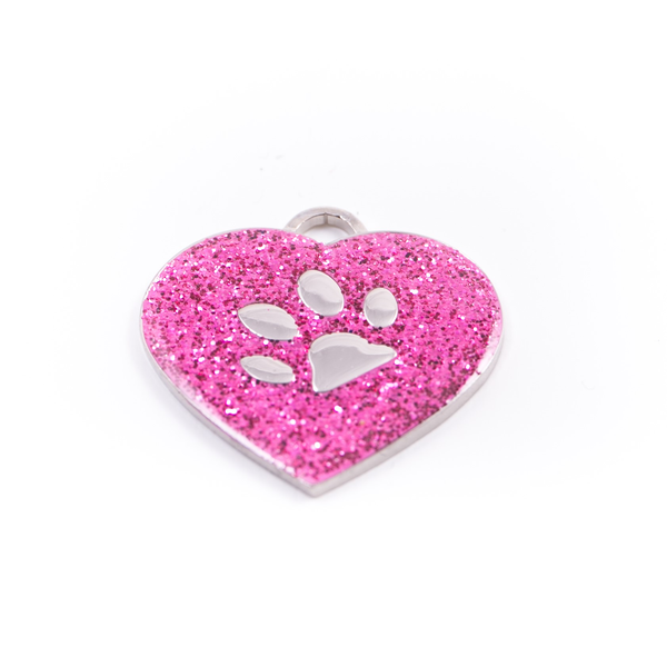 Pet.kiwi ID Tag - Pink Glitter Heart