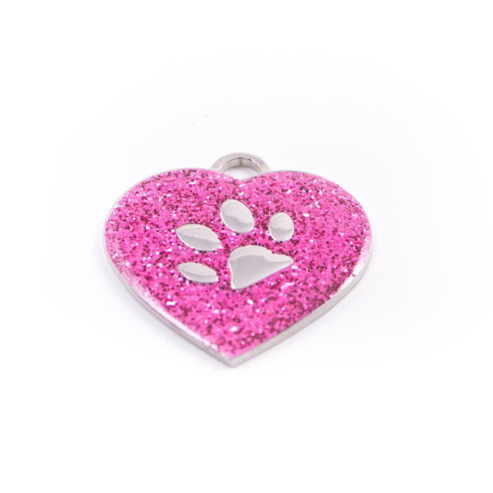 Pet.kiwi ID Tag - Pink Glitter Heart