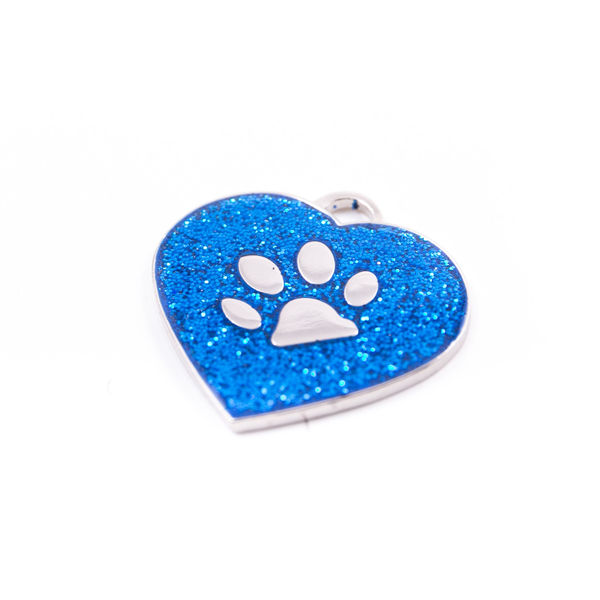 Pet.kiwi ID Tag - Blue Glitter Heart