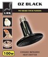 OZ Black Ceramic Infrared Heat Emitter 100w