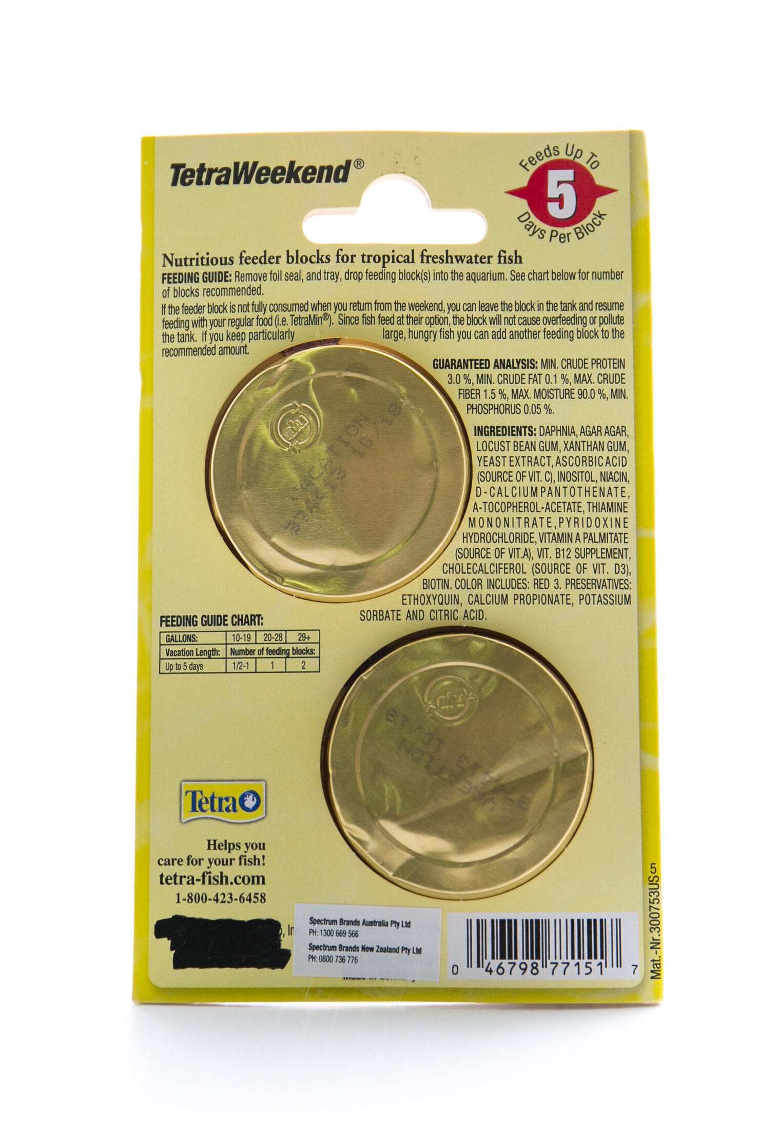 Tetraweekend Tropical Slow Release Feeder 5 Days 2 Pack Fish