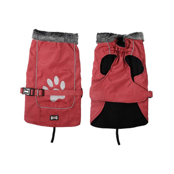 Fleece Lined Dog Jacket - Red