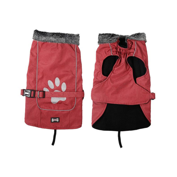 Fleece Lined Dog Jacket - Red