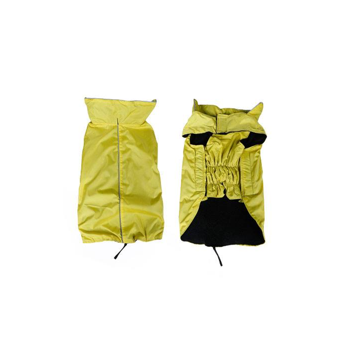 Fleece Lined Waterproof Dog Jacket - Yellow