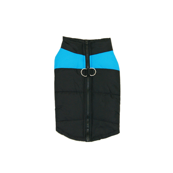 Winter Dog Jacket with D Ring - Blue
