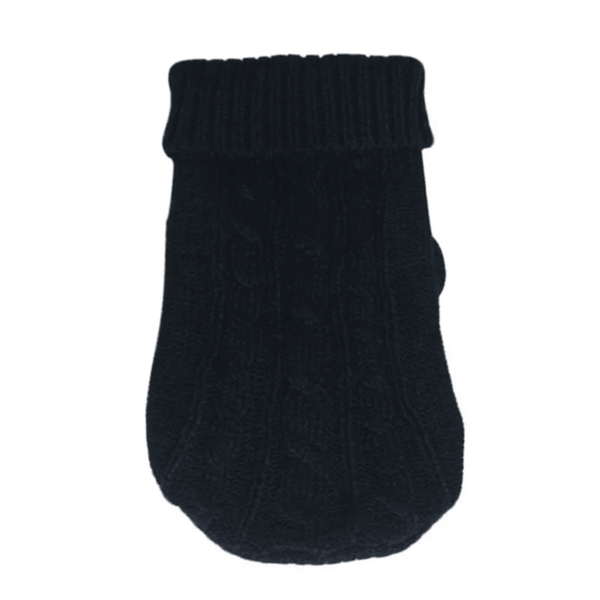 Small Dog Cozy Twist Sweater - Black