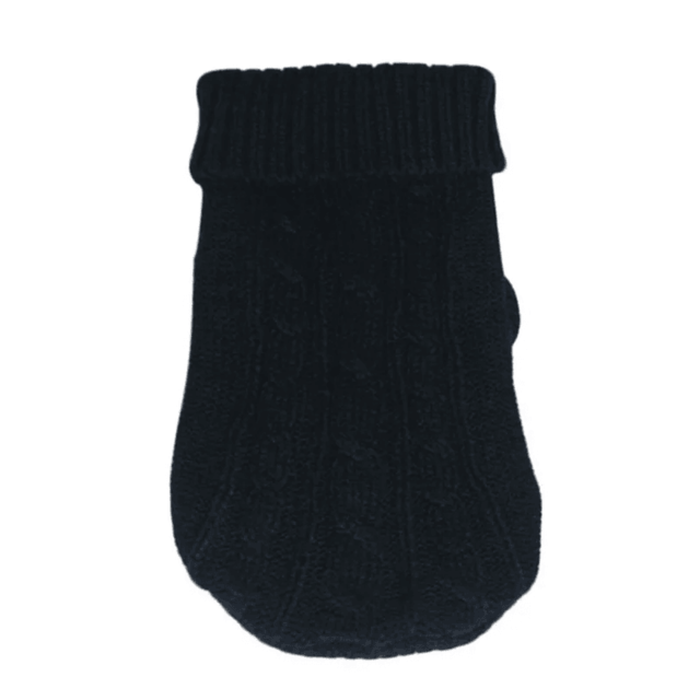 Small Dog Cozy Twist Sweater - Black