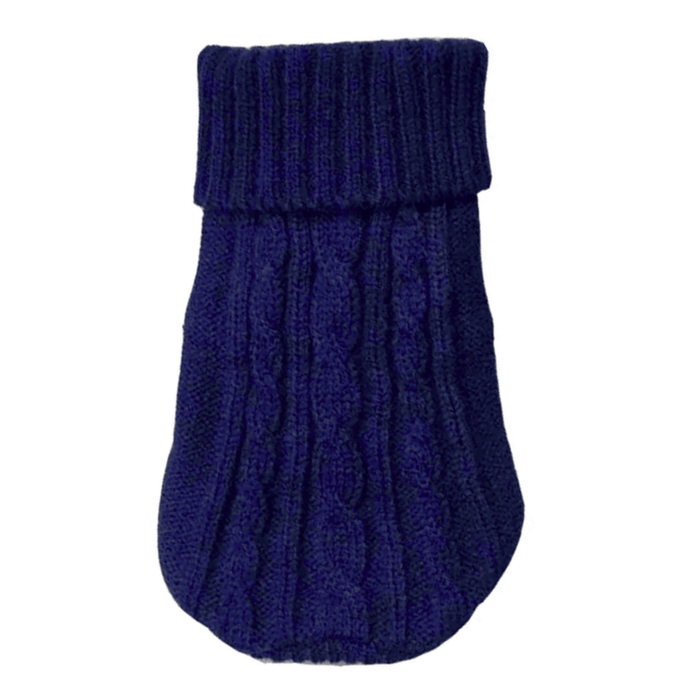 Small Dog Cozy Twist Sweater - Navy