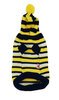Small Dog Pom Pom Striped Hoodie - Yellow
